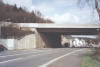 Ehem. Empfangsgebude des Bf. Untereschbach in Lage der heutigen Strae unmittelbar an der Brcke der A4 ca. 100m weiter, Blick in Richtung Nord-Ost (29.3.05), (c) Alex M.